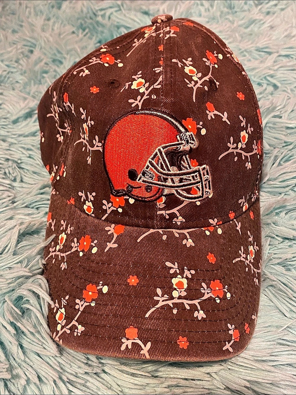 NWT Cleveland Browns Floral Cap in Brown & Orange